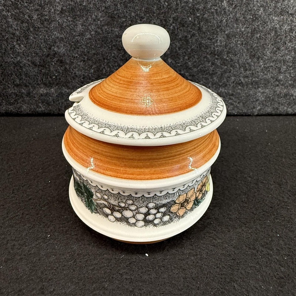 Vintage Goebel‎ COUNTRY BURGUND Sugar Bowl & Lid